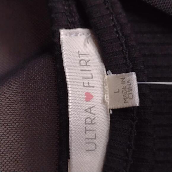 NWT Ultra Flirt Women's Black/Mesh Top Size Large - Picture 9 of 9